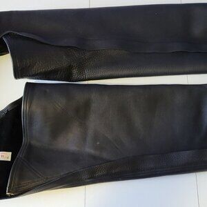 Casper’s Leather Motorcycle Chaps Black Gear Adjustable Waist Women Size XL